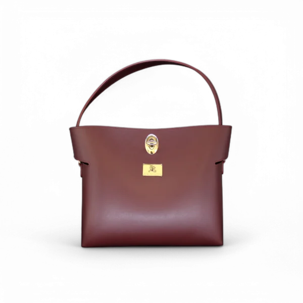 Borsa LINE in vera pelle, colore bordeaux